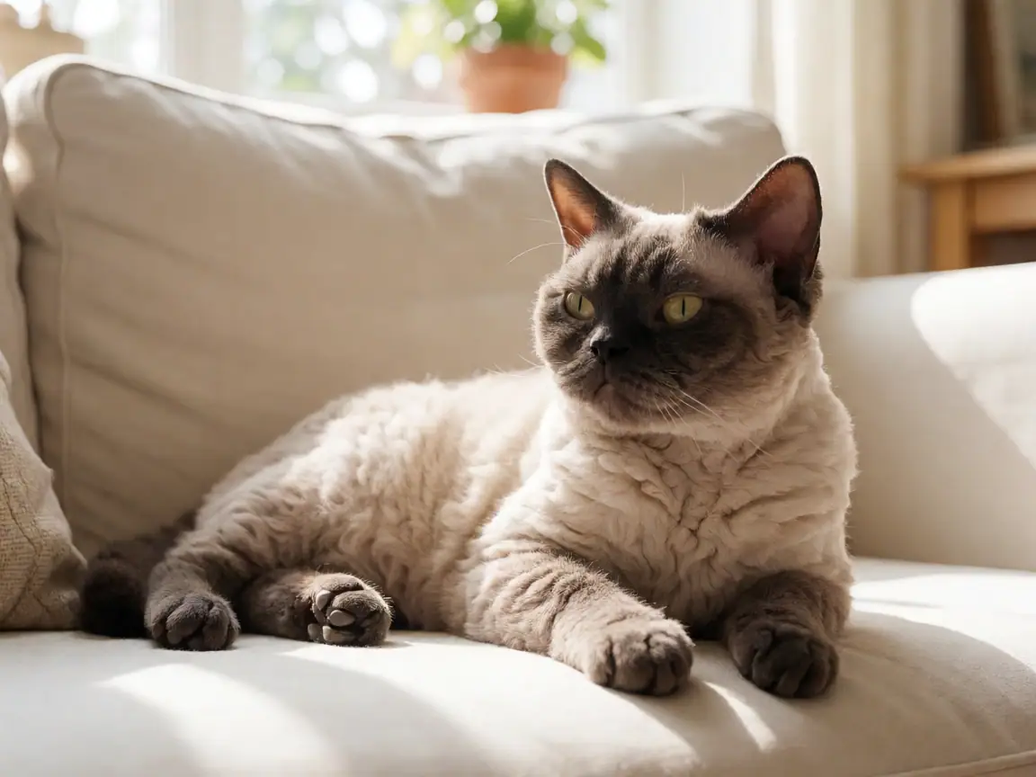 德国卷毛猫外形参考图片