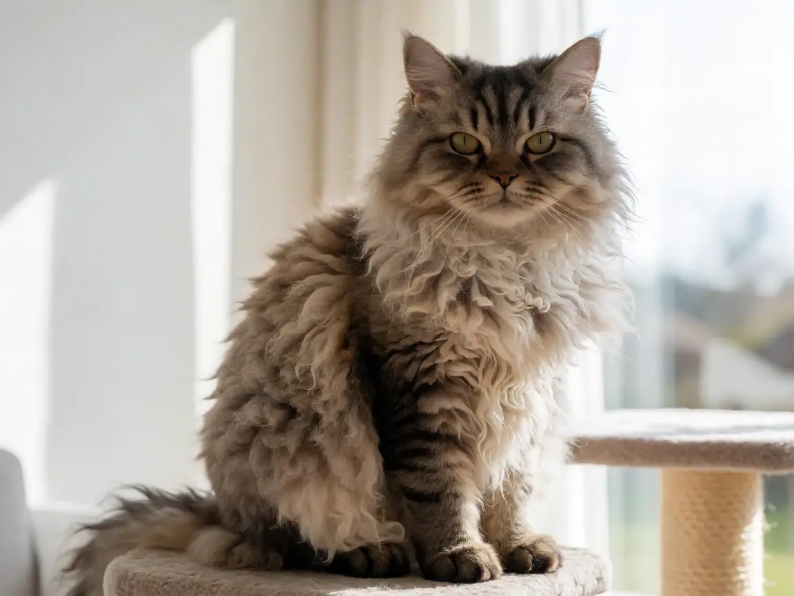 乌拉尔卷毛猫(长毛)外形参考图片