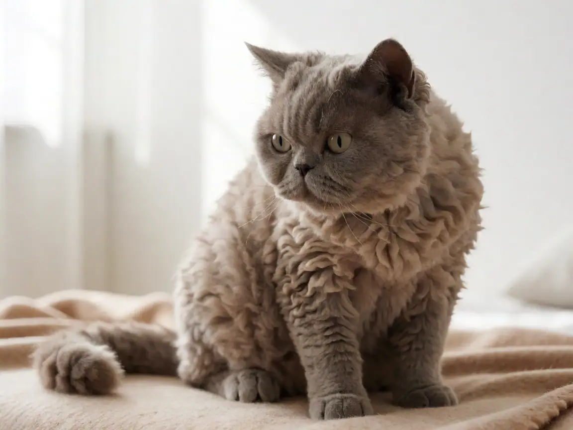 乌拉尔卷毛猫(短毛)外形参考图片